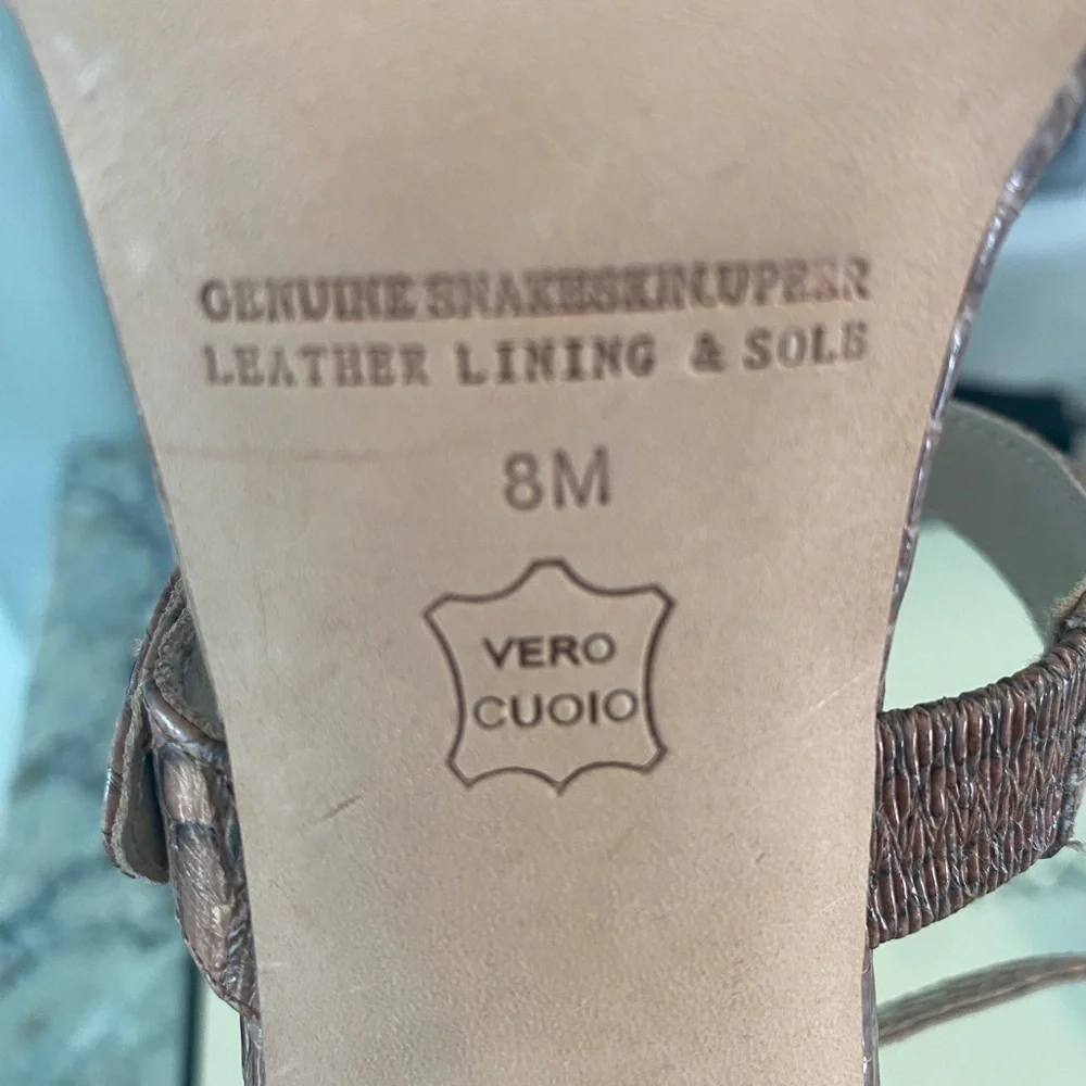 ✨ Leon Max Nude Snakeskin Strappy Heels – Size 8 (EU 38.5)
